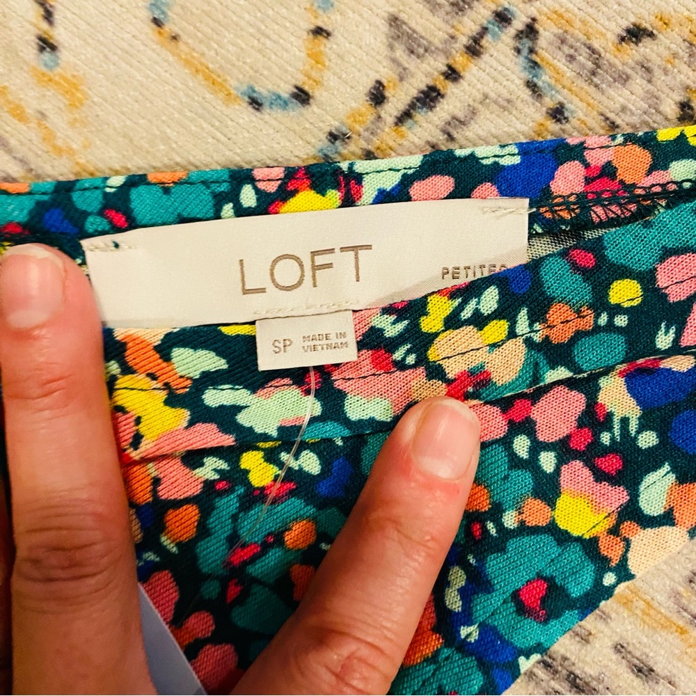 LOFT Floral Maxi Dress in Teal, Pink & Yellow - Picture 10 of 10